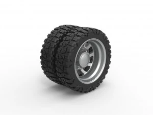 Semiruota posteriore per pick-up Versione 8 Scala da 1 a 25 Modello di stampa 3D