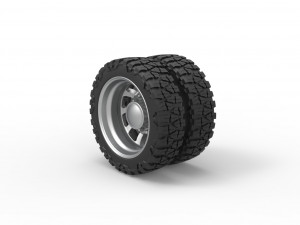 Rear semi wheel for pickup Version 8 Scale 1 to 25 3D प्रिंट मॉडल
