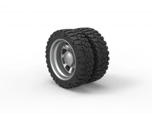 Semiruota posteriore per pick-up Versione 8 Scala da 1 a 25 Modello di stampa 3D