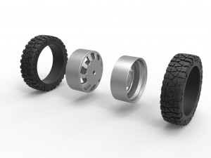 Rear semi wheel for pickup Version 8 Scale 1 to 25 3D प्रिंट मॉडल