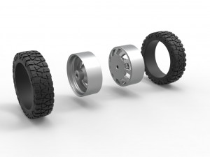 Rear semi wheel for pickup Version 8 Scale 1 to 25 3D प्रिंट मॉडल