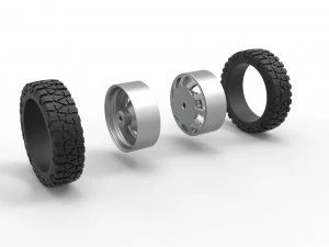 Semiruota posteriore per pick-up Versione 8 Scala da 1 a 25 Modello di stampa 3D