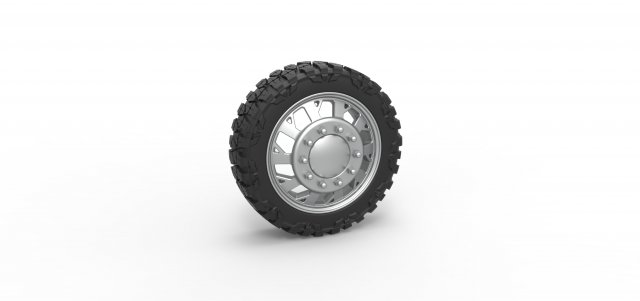 Front semi wheel for pickup Version 9 Scale 1 to 25 3D 프린트 모델 .c4d .max .obj .3ds .fbx .stl .blend 
