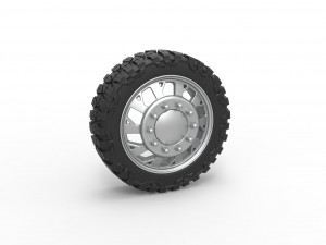 Front semi wheel for pickup Version 9 Scale 1 to 25 Model Cetak 3D
