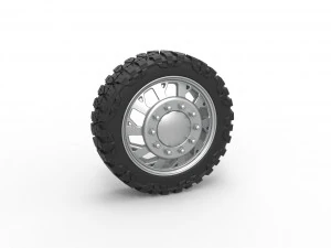 Переднее полуколесо для пикапа Версия 9 Масштаб от 1 до 25 3D Принт Модель