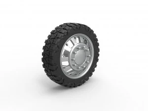 Front semi wheel for pickup Version 9 Scale 1 to 25 3D Print Model