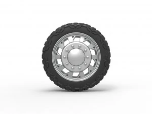 Front semi wheel for pickup Version 9 Scale 1 to 25 3D Print Model