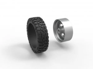 Front semi wheel for pickup Version 9 Scale 1 to 25 3D Print Model
