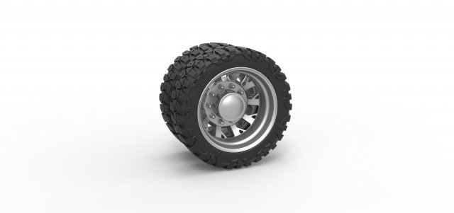 Rear semi wheel for pickup Version 9 Scale 1 to 25 3D Baskı Modeli .c4d .max .obj .3ds .fbx .stl .blend