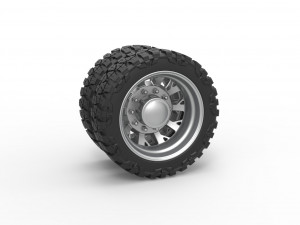 Rear semi wheel for pickup Version 9 Scale 1 to 25 3D Принт Модель
