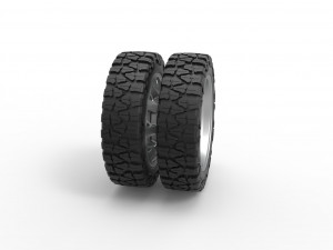 Rear semi wheel for pickup Version 9 Scale 1 to 25 3D Baskı Modeli