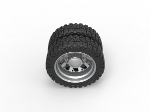 Rear semi wheel for pickup Version 9 Scale 1 to 25 3D Baskı Modeli