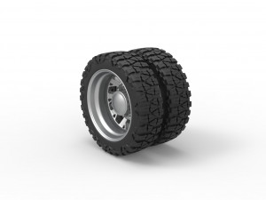 Rear semi wheel for pickup Version 9 Scale 1 to 25 3D Baskı Modeli