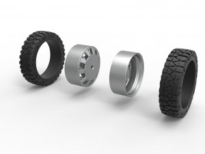 Rear semi wheel for pickup Version 9 Scale 1 to 25 3D Baskı Modeli