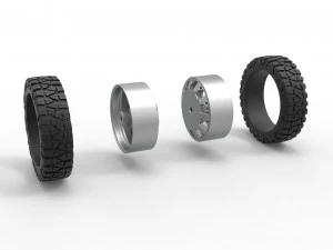 Rear semi wheel for pickup Version 9 Scale 1 to 25 3D Print Model