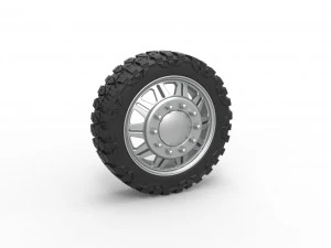 Переднее полуколесо для пикапа Версия 10 Масштаб от 1 до 25 3D Принт Модель