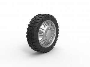 Front semi wheel for pickup Version 10 Scale 1 to 25 3D Print Model