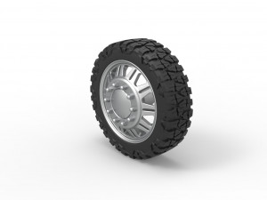 Front semi wheel for pickup Version 10 Scale 1 to 25 3D Print Model