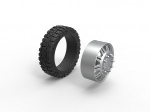 Front semi wheel for pickup Version 10 Scale 1 to 25 3D Print Model
