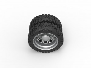 Rear semi wheel for pickup Version 10 Scale 1 to 25 3D 打印模型