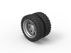 Rear semi wheel for pickup Version 10 Scale 1 to 25 3D 打印模型