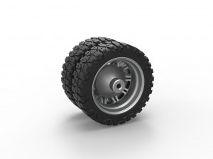 Rear semi wheel for pickup Version 10 Scale 1 to 25 3D 打印模型