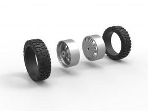 Rear semi wheel for pickup Version 10 Scale 1 to 25 3D 打印模型