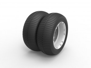 Double Wheel vintage monster truck Scale 1 to 25 3D Print Model
