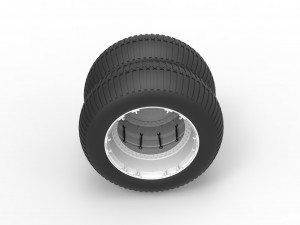 Double Wheel vintage monster truck Scale 1 to 25 3D Print Model