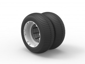 Double Wheel vintage monster truck Scale 1 to 25 3D Print Model