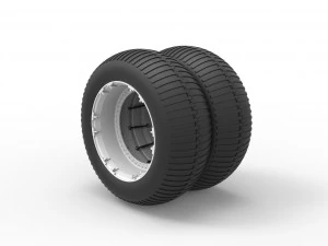 Double Wheel vintage monster truck Scale 1 to 25 3D Print Model