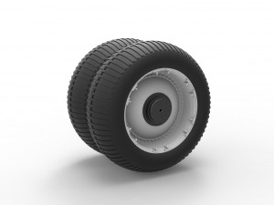 Double Wheel vintage monster truck Scale 1 to 25 3D Print Model