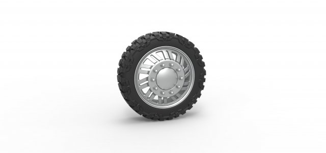 Front semi wheel for pickup Version 11 Scale 1 to 25 3D Принт Модель .c4d .max .obj .3ds .fbx .stl .blend 