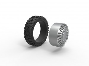 Front semi wheel for pickup Version 11 Scale 1 to 25 3D Принт Модель