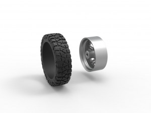 Front semi wheel for pickup Version 11 Scale 1 to 25 3D Принт Модель