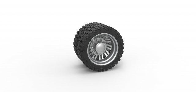 Rear semi wheel for pickup Version 11 Scale 1 to 25 Model Cetak 3D .c4d .max .obj .3ds .fbx .stl .blend 