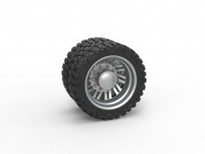 Rear semi wheel for pickup Version 11 Scale 1 to 25 3Dプリントモデル