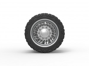 Rear semi wheel for pickup Version 11 Scale 1 to 25 Model Cetak 3D