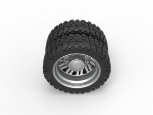 Rear semi wheel for pickup Version 11 Scale 1 to 25 Model Cetak 3D