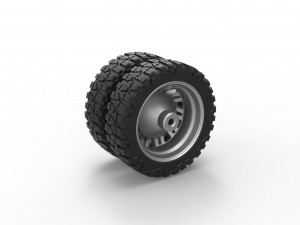 Rear semi wheel for pickup Version 11 Scale 1 to 25 Model Cetak 3D