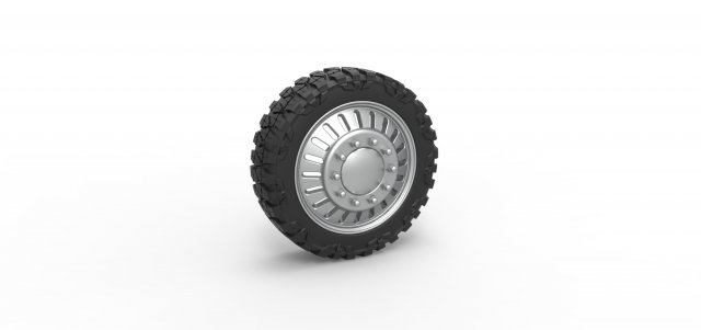 Front semi wheel for pickup Version 12 Scale 1 to 25 3D Print Model .c4d .max .obj .3ds .fbx .stl .blend