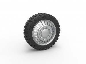 Front semi wheel for pickup Version 12 Scale 1 to 25 3D-printmodel