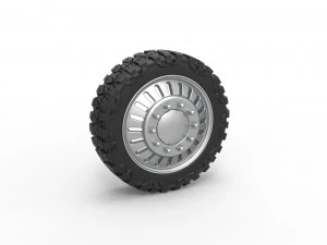 Переднее полуколесо для пикапа Версия 12 Масштаб от 1 до 25 3D Принт Модель