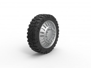 Front semi wheel for pickup Version 12 Scale 1 to 25 3D Print Model