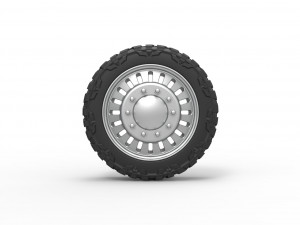Front semi wheel for pickup Version 12 Scale 1 to 25 3D Print Model