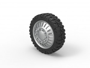 Front semi wheel for pickup Version 12 Scale 1 to 25 3D Print Model