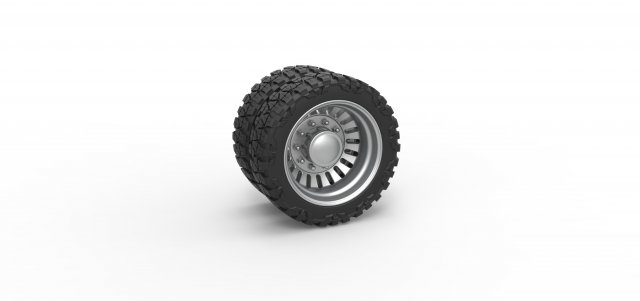 Rear semi wheel for pickup Version 12 Scale 1 to 25 3D Print Model .c4d .max .obj .3ds .fbx .stl .blend 