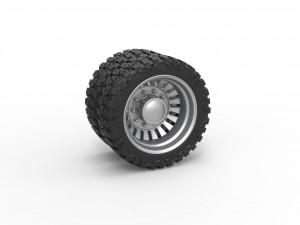 Rear semi wheel for pickup Version 12 Scale 1 to 25 3D Print Model