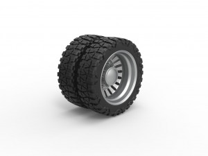 Rear semi wheel for pickup Version 12 Scale 1 to 25 3D Print Model