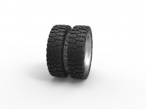 Rear semi wheel for pickup Version 12 Scale 1 to 25 3D Print Model